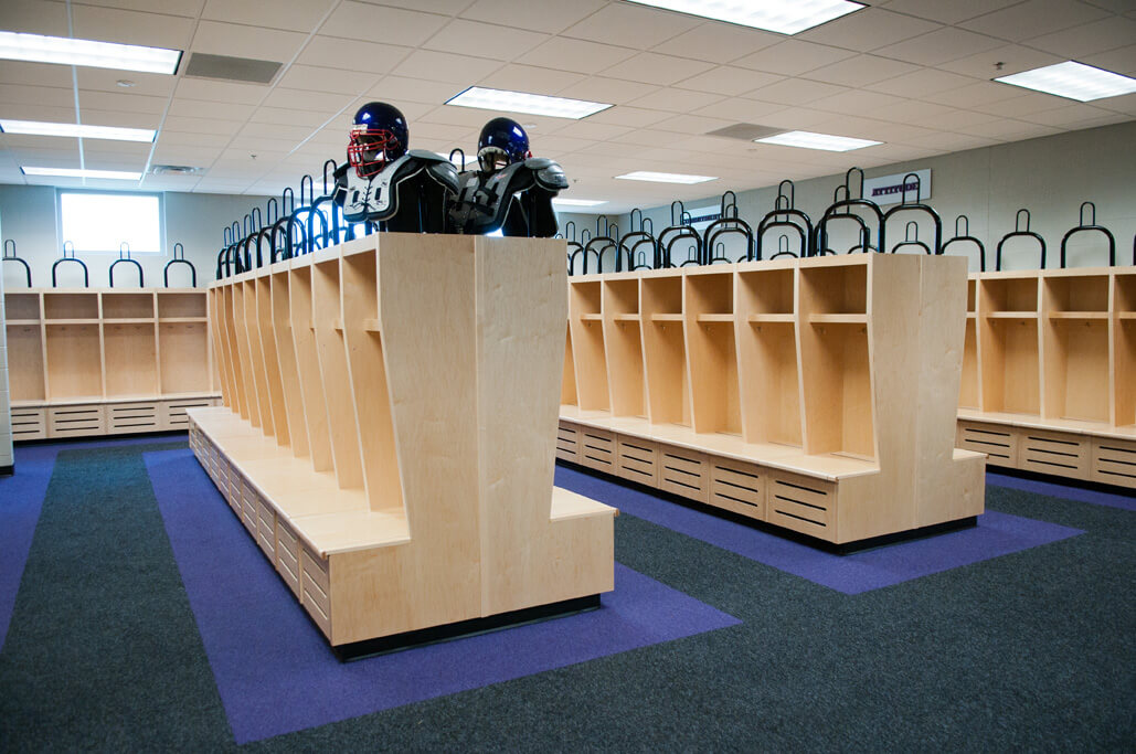 locker room at Father Ryan school, developed by Carter Group Nashville